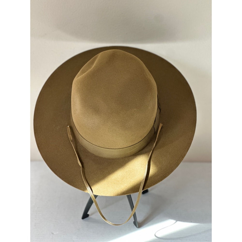 Vintage Boy Scouts of America BSA Campaign Hat Olive Drab Wool Felt 7 1/4 L Oval